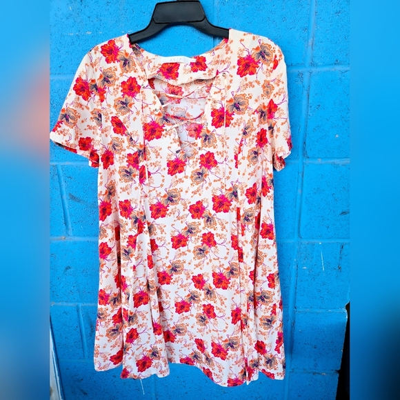 ASTR Lace-Up Hibiscus Floral MiniDress - Picture 3 of 10